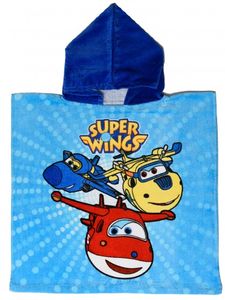 Super Wings badponcho blauw junior 50 x 100 cm