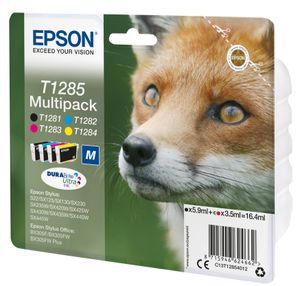 Epson Inktcartridge T1285 Origineel Combipack Zwart, Cyaan, Magenta, Geel C13T12854012