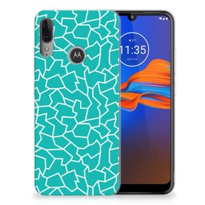 Motorola Moto E6 Plus Hoesje maken Cracks Blue