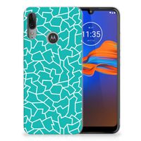 Motorola Moto E6 Plus Hoesje maken Cracks Blue