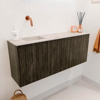 Toiletmeubel Mondiaz Joya Dlux | 100 cm | Meubelkleur Shadow | Faye wastafel Nata Wasbak Links | Zonder kraangat(en)