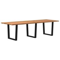 Eettafel met natuurlijke rand 280x100x74 cm massief eikenhout