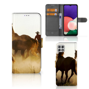 Samsung Galaxy A22 5G Telefoonhoesje met Pasjes Design Cowboy