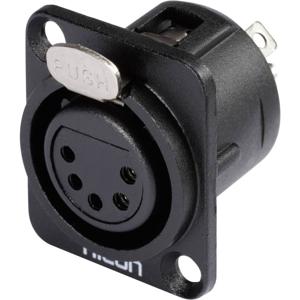 Hicon HI-X5DF-M XLR-connector Flensbus, contacten recht Aantal polen: 5 Zwart 1 stuk(s)