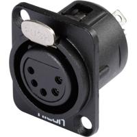 Hicon HI-X5DF-M XLR-connector Flensbus, contacten recht Aantal polen: 5 Zwart 1 stuk(s) - thumbnail