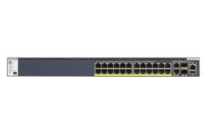 NETGEAR ProSAFE Managed Switch - GSM4328PA - Stackable platform met 24 PoE+ poorten + 2 x SFP+ en 2 x 10GBASE-T poorten (550W PSU)