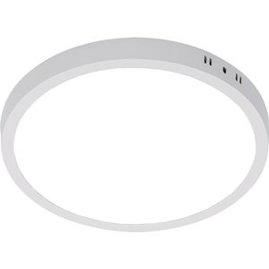 LED Paneel - Ø30 Helder/Koud Wit 6400K - 24W Opbouw Rond - Mat Wit - Flikkervrij