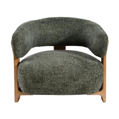 Fauteuil Mire Groen Olijfkleurig Rubberhout