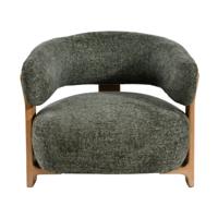 Fauteuil Mire Groen Olijfkleurig Rubberhout