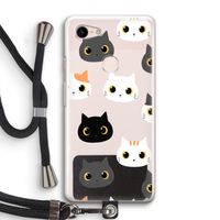 Katten: Pixel 3 Transparant Hoesje met koord
