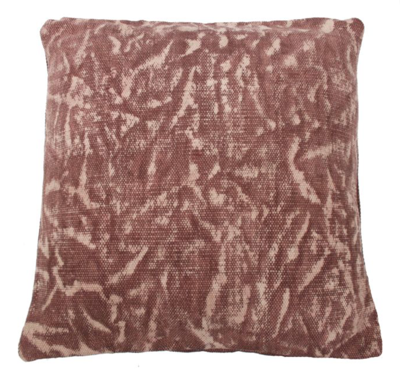 Kussen Blokprint Oud Roze 50x50cm