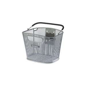 Basil BOLD FRONT REMOVABLE Voorkant Fietsmand Staal Grijs