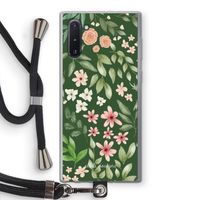 Botanical green sweet flower heaven: Samsung Galaxy Note 10 Transparant Hoesje met koord