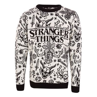 Stranger Things Sweatshirt Christmas Jumper Collage Size L