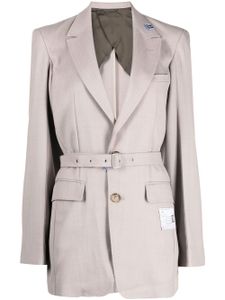 Maison MIHARA YASUHIRO blazer à taille ceinturée - Gris