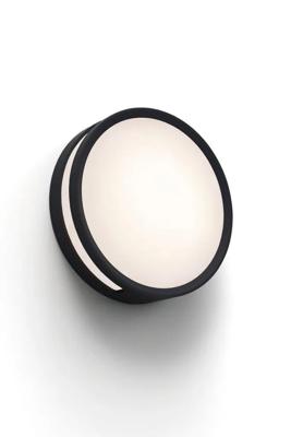 Buitenlamp Rola plafondlamp zwart rond led lamp warm wit 3000k