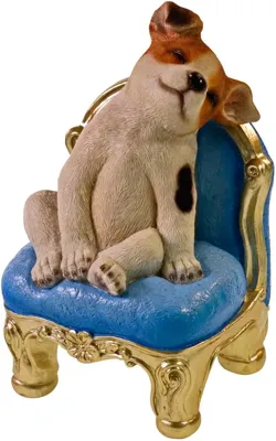 Werner Voss ornament polyresin hond op stoel 13x12x20cm multi