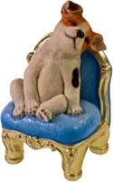 Werner Voss ornament polyresin hond op stoel 13x12x20cm multi