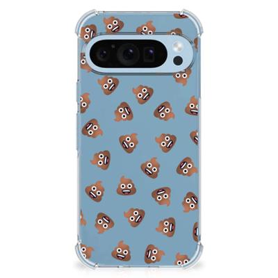 Doorzichtige Silicone Hoesje voor Google Pixel 9 | 9 Pro Poep Emojis