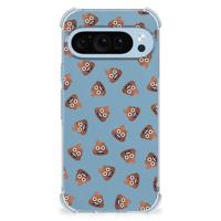 Doorzichtige Silicone Hoesje voor Google Pixel 9 | 9 Pro Poep Emojis