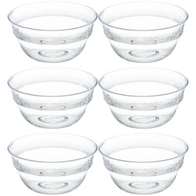 Set van 6x stuks Kommetje/dessert schaaltje - kunststof - D13 cm