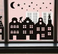 Piet en sint op dak raamsticker