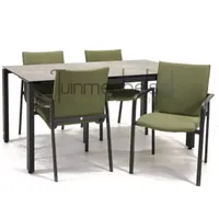 Tuinstoel Anzio dining Forest green met GOA HPL 160 donker grijs