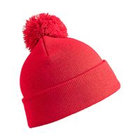 Wintermuts met pom pom rood One size  -