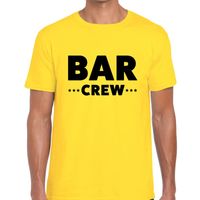 Bar crew / personeel tekst t-shirt geel heren - thumbnail