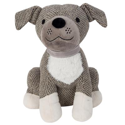 Deurstopper - hond - grijs/wit - polyester - 28 cm - dieren - kinderkamer - bescherming Deurstopper - hond - grijs/wit - polyester - 28 cm - dieren - kinderkamer - bescherming