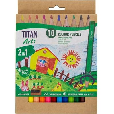 Kleurpotloden Titan Arts Multicolour 10 Onderdelen