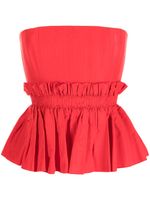 Alex Perry bustier péplum en soie - Rouge