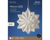 MicroLED bloem d19l8 cm frost kerst - Lumineo MicroLED bloem d19l8 cm frost kerst - Lumineo