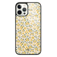 iPhone 12 Pro glazen hardcase - Yellow garden