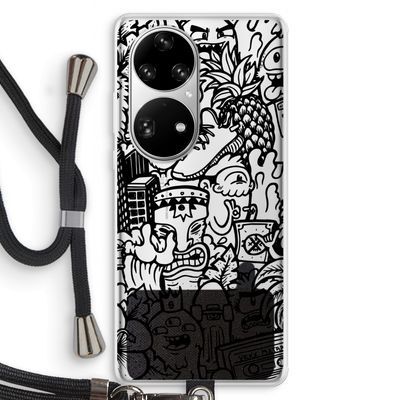 Vexx Black Mixtape: Huawei P50 Pro Transparant Hoesje met koord