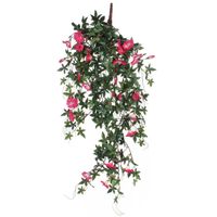 Groene Petunia roze bloemen kunstplanten 80 cm - Kunstplanten - thumbnail