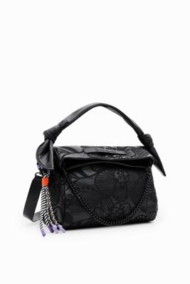 Tas bloemenborduursel M - BLACK - U