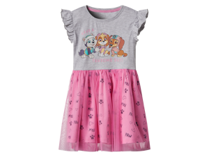 Kinder jurk met tule rok (Grijs/roze, 98/104)