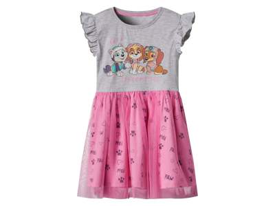 Kinder jurk met tule rok (Grijs/roze, 122/128)