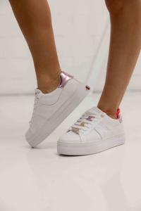 Guess Giella Sneakers Dames Wit/Roze - Maat 36 - Kleur: WitRoze | Soccerfanshop