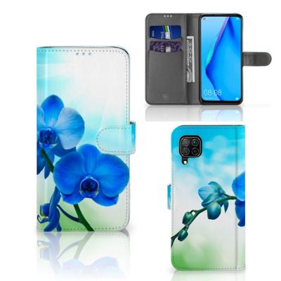 Huawei P40 Lite Hoesje Orchidee Blauw - Cadeau voor je Moeder