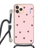Hartjes: iPhone 11 Pro Max Transparant Hoesje met koord