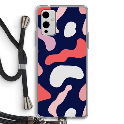 Memphis Shapes Pink: OnePlus 9 Transparant Hoesje met koord