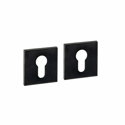Intersteel cilinderrozetten vierkant verdekt 53x53x6mm - PVD zwart
