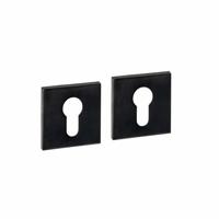 Intersteel cilinderrozetten vierkant verdekt 53x53x6mm - PVD zwart