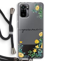 Gele bloemen: Xiaomi Redmi Note 10 Pro Transparant Hoesje met koord