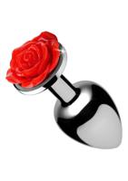 Red Rose Butt Plug - Medium - Red - thumbnail