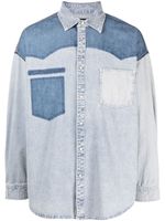 FIVE CM chemise en jean à design colour block - Bleu - thumbnail