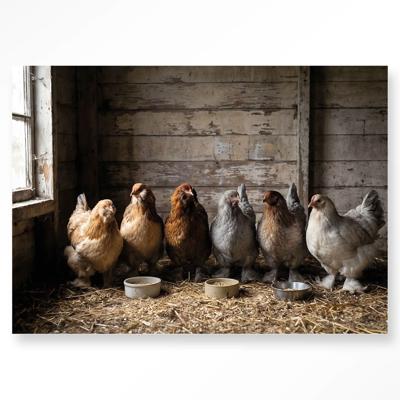 Glasschilderij The Chicken Barn 80x120 Glasschilderij The Chicken Barn 80x120