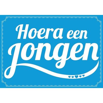 Hoera een jongen ansichtkaart/wenskaart geboren/kraamcadeau